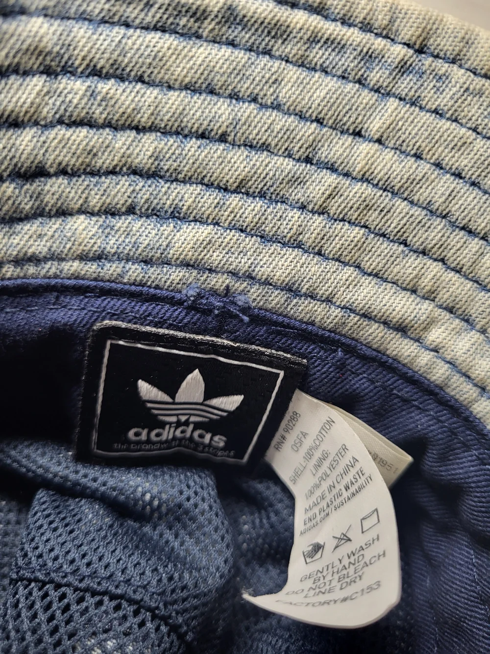 adidas Bucket Hat Light Wash Classic Cotton Denim